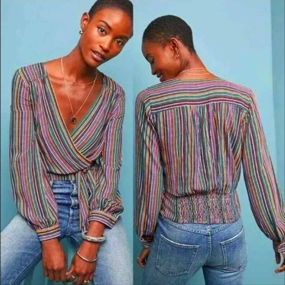 Maeve Multicolor Striped Blouse